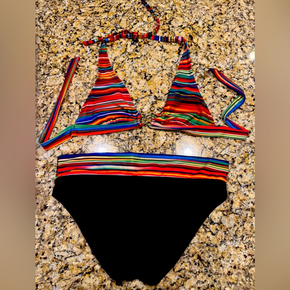 Colorful Striped Bikini